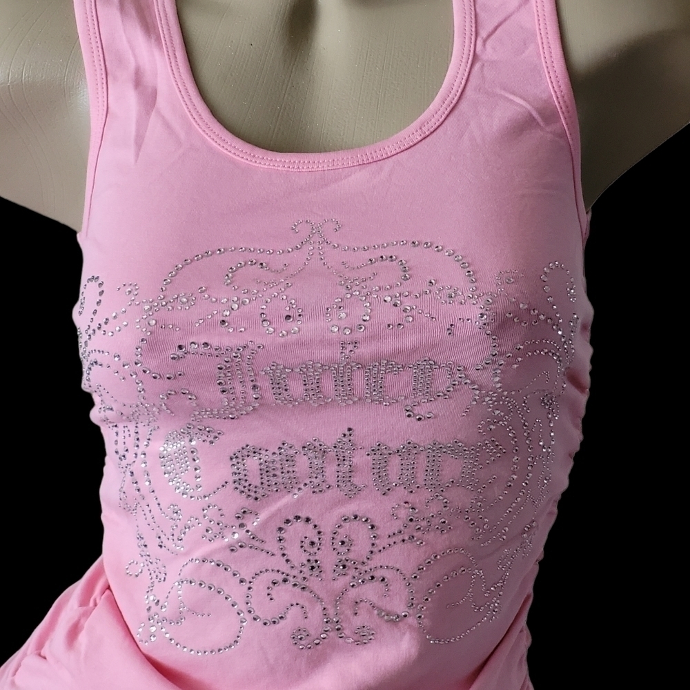 Juicy Couture Pink Ruched Sides Bling Sleeveless Bodycon Mini Dress - Picture 6 of 10